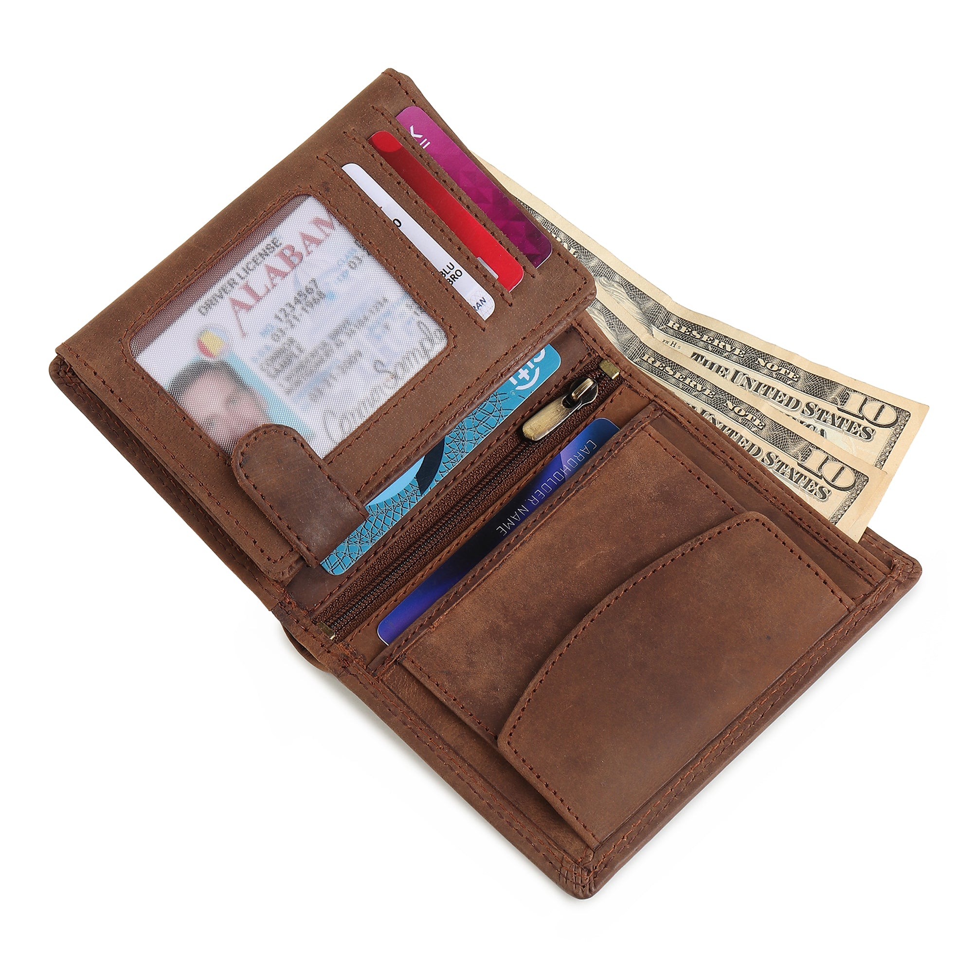 Buffalo Leather Mens Wallet - Vertical thumbnail 2