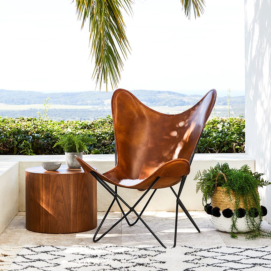 Butterfly Chair Brown chair Buffalo leather thumbnail 3