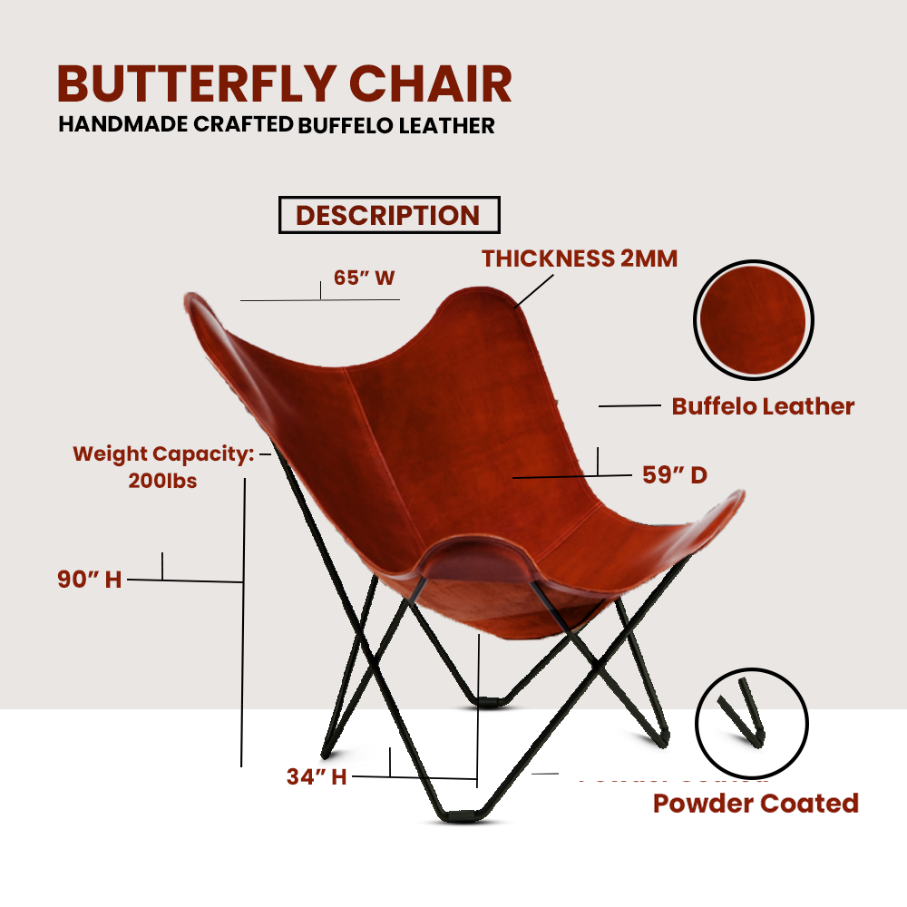 Butterfly Chair Buffalo leather thumbnail 4