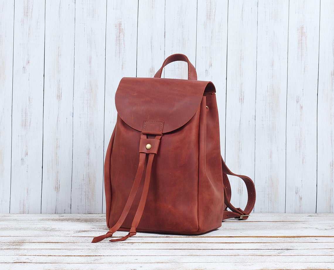 IndiFash - Buy Genuine Leather Handmade Premium Leather Custom Girls Fashion Women Bag Outdoor Used Backpack Brown Leather College Backpack