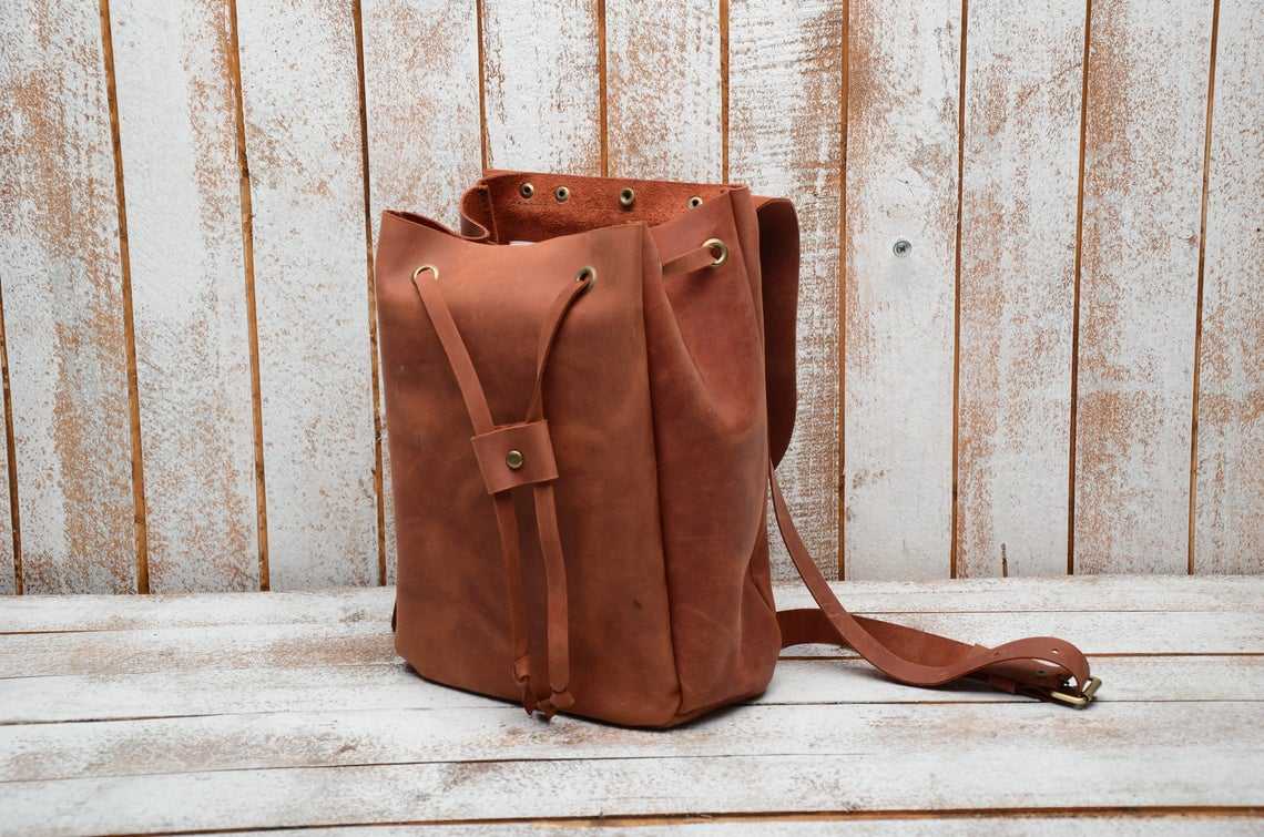 IndiFash - Buy Genuine Leather Handmade Premium Leather Custom Girls Fashion Women Bag Outdoor Used Backpack Brown Leather College Backpack thumbnail 3