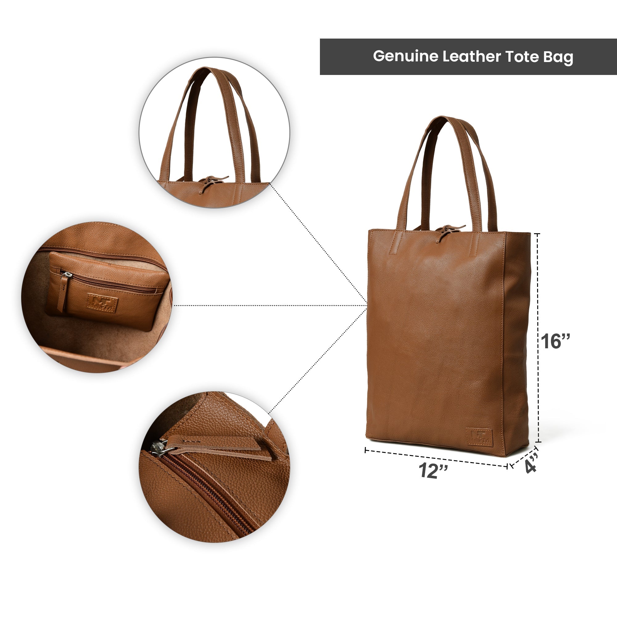 Café Chic Women's Leather Tote Bag thumbnail 10
