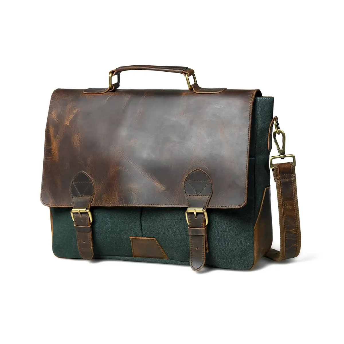 Canvas Messenger Bag - Green thumbnail 2