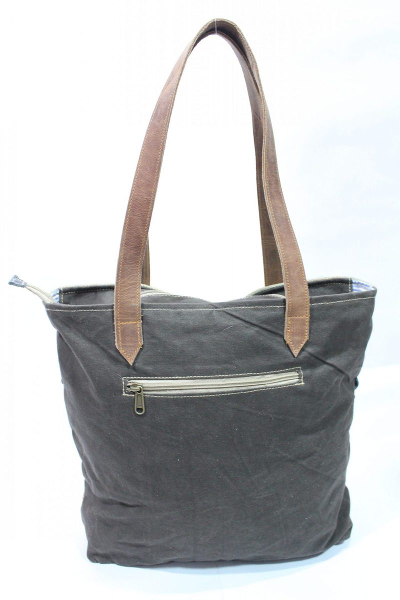 Canvas Tote Bag Checks Design thumbnail 2