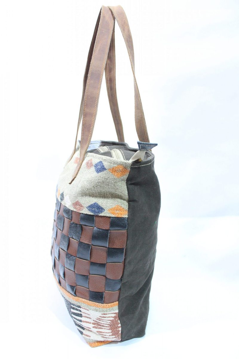 Canvas Tote Bag Checks Design thumbnail 3