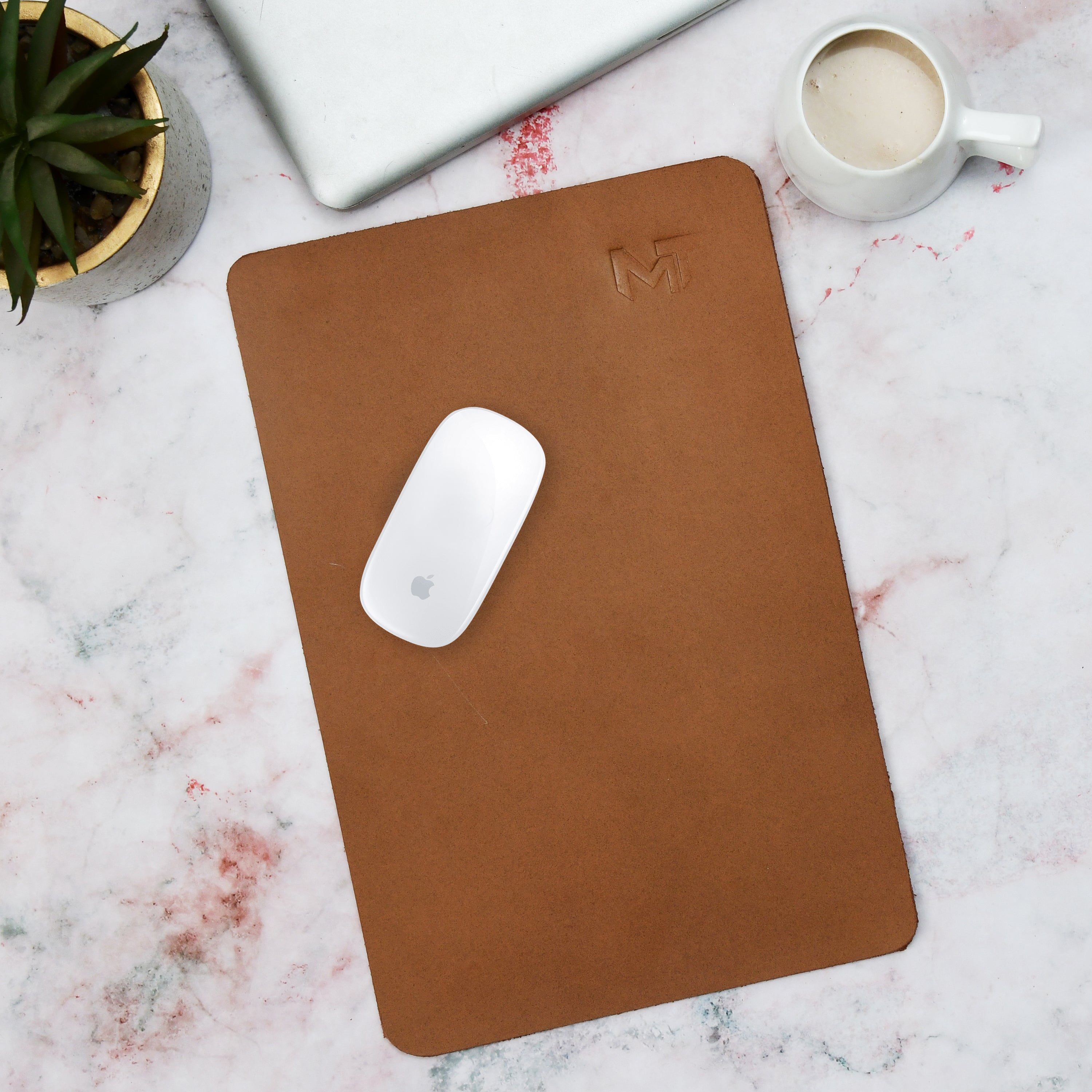 Caramel Luxe Leather Desk Mat + Mouse Pad thumbnail 2