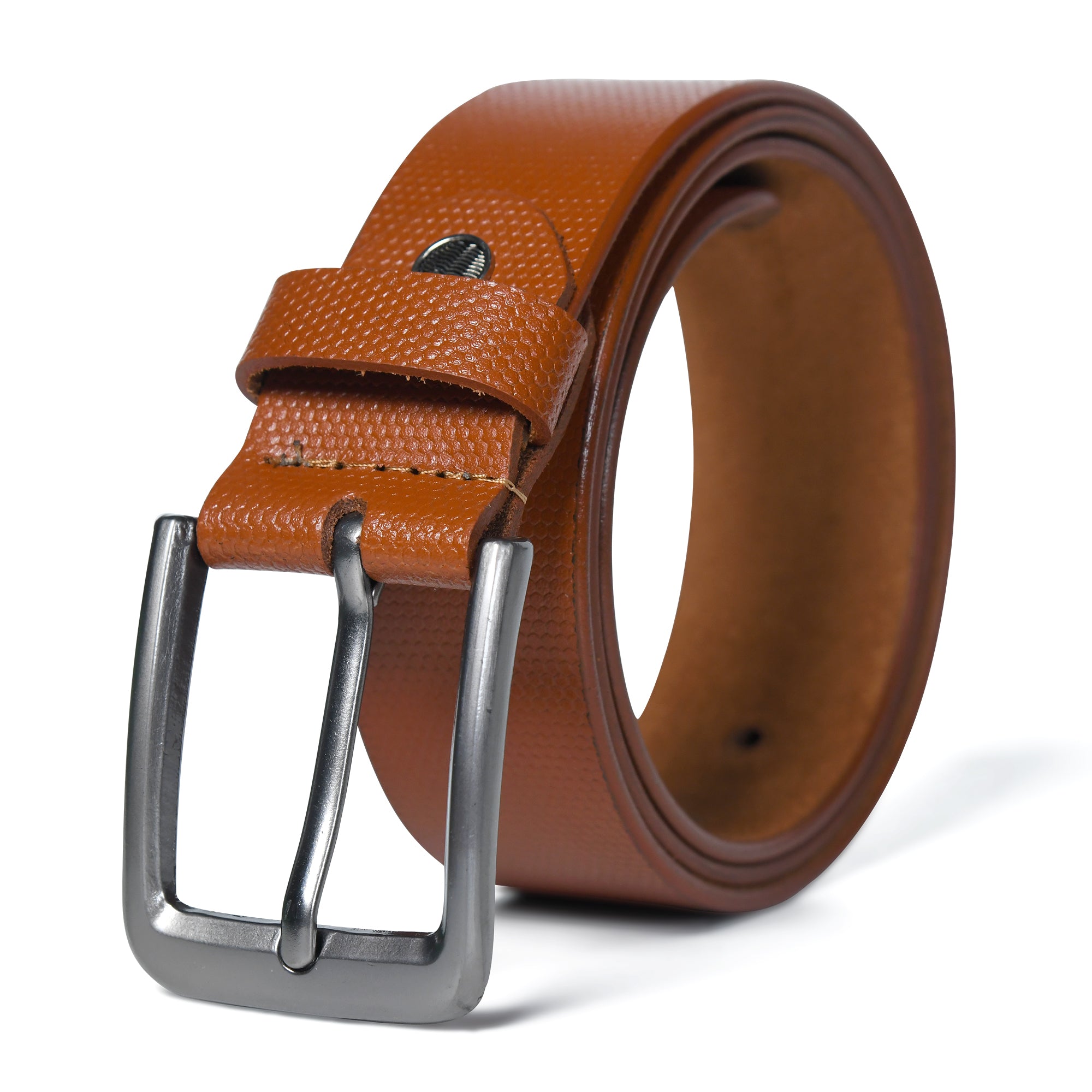 Casual Tan Genuine Leather Mens Belt