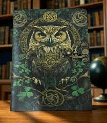 Celtic Owl Wisdom Leather Diary with Antique Lock thumbnail 3