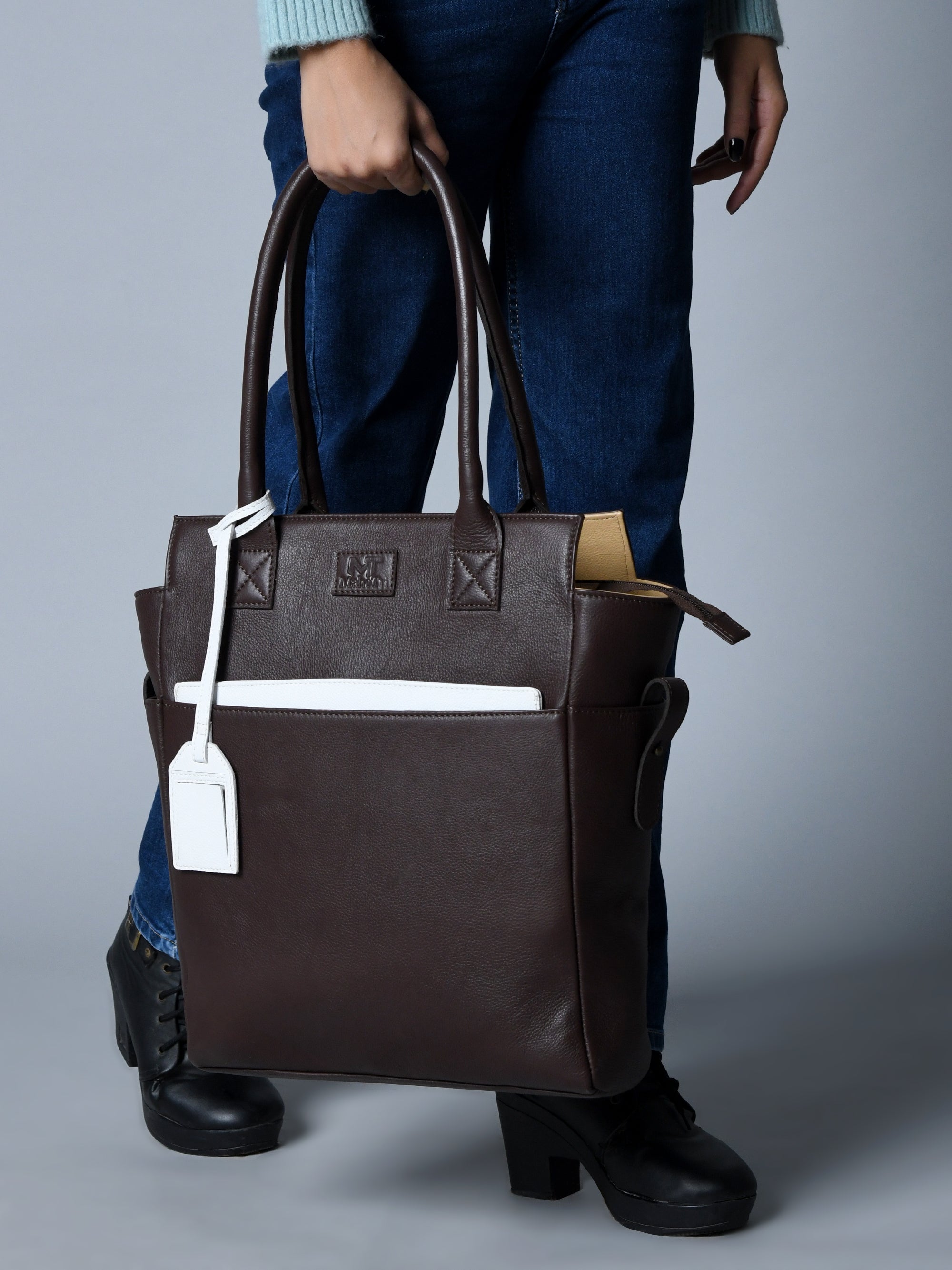 Chestnut Charm Brown Leather Tote thumbnail 5
