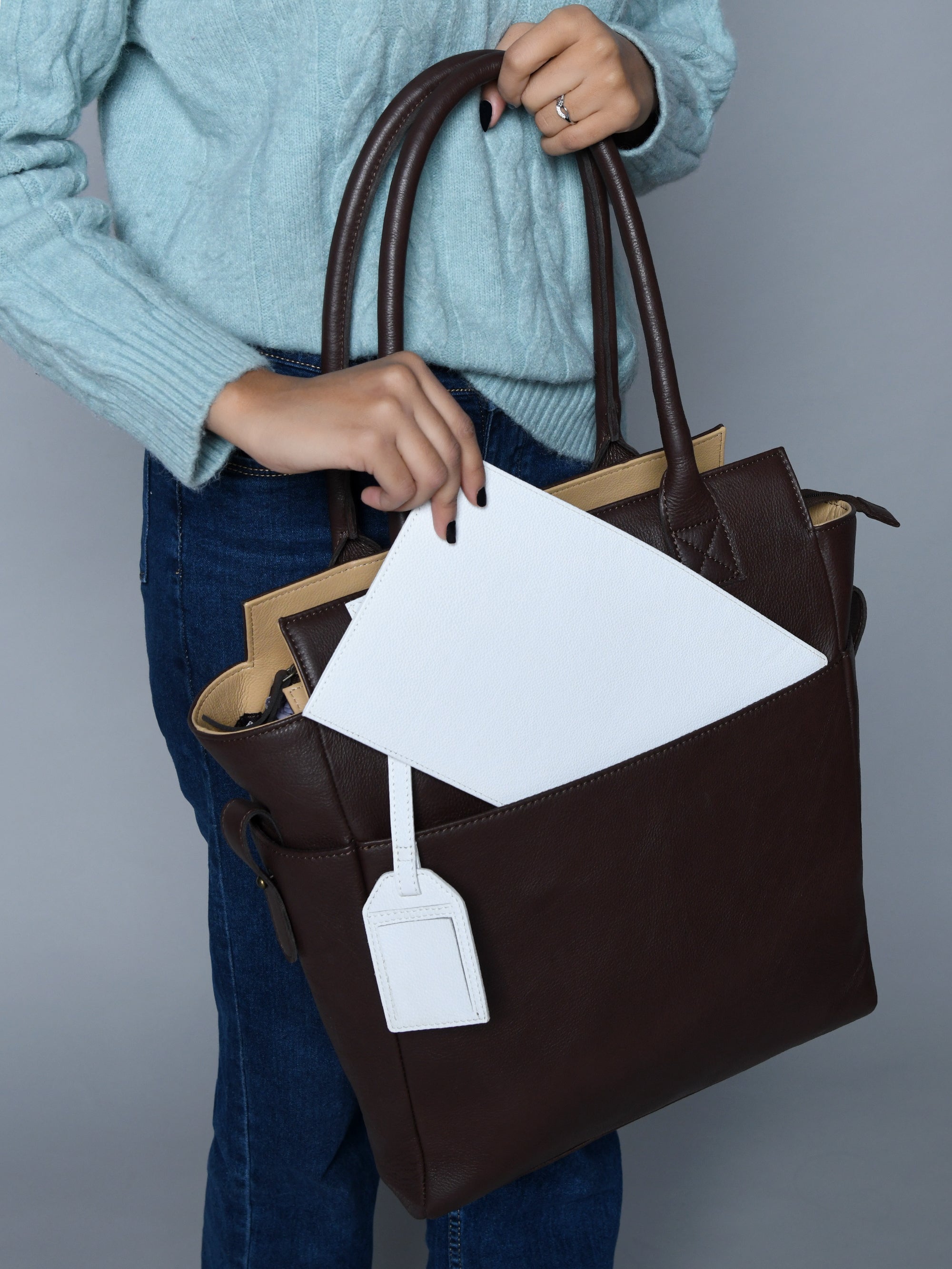 Chestnut Charm Brown Leather Tote thumbnail 6