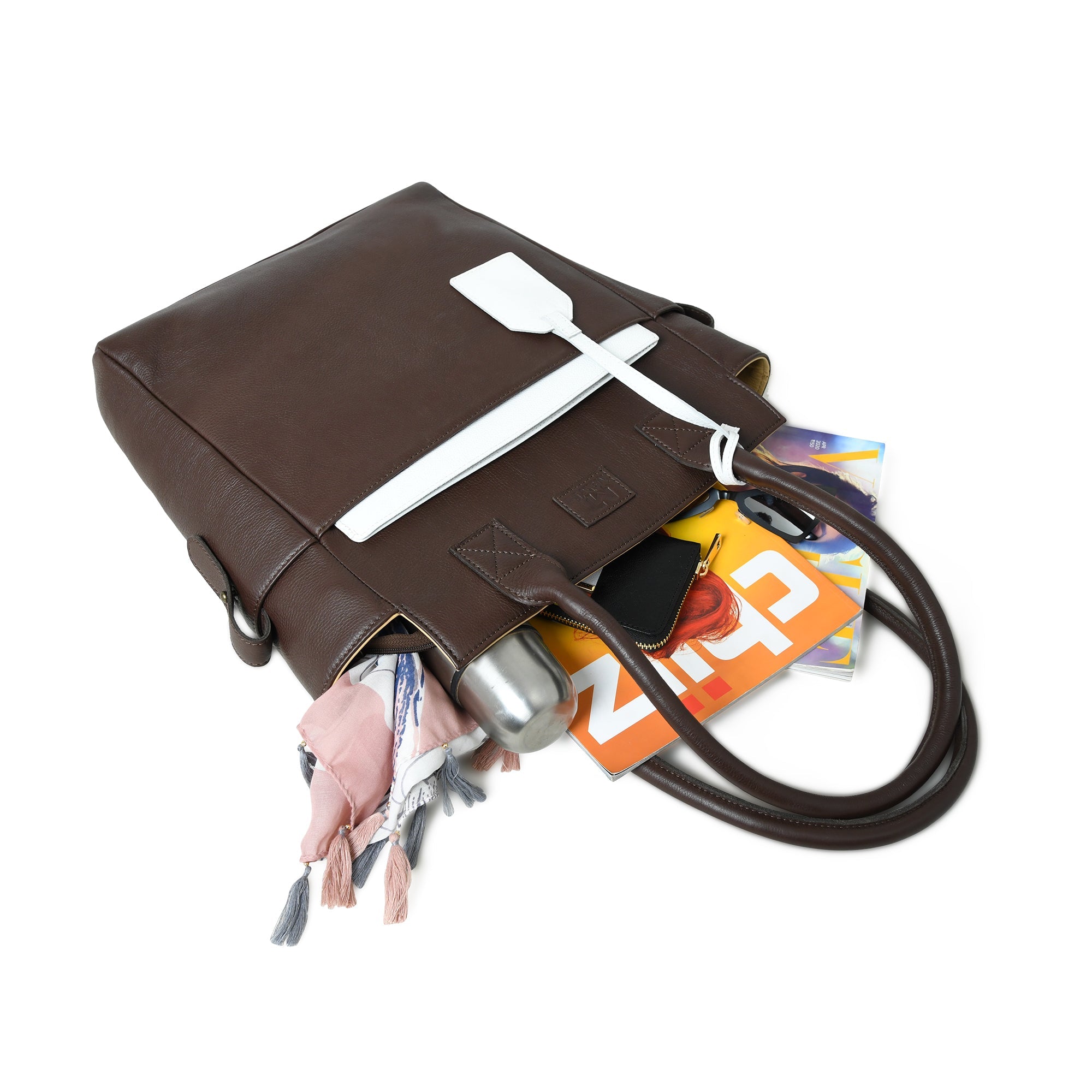 Chestnut Charm Brown Leather Tote thumbnail 7
