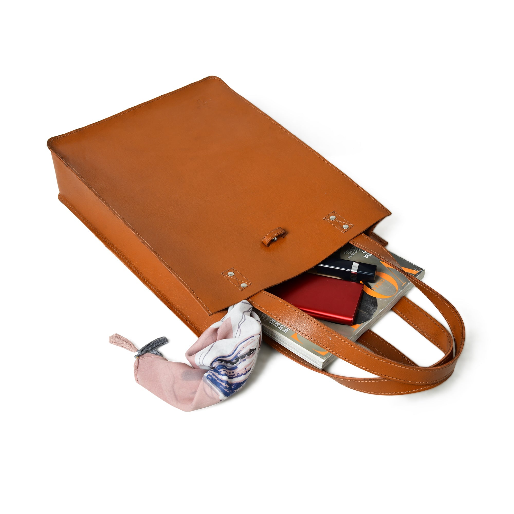Chestnut Elegance Leather Tote thumbnail 7