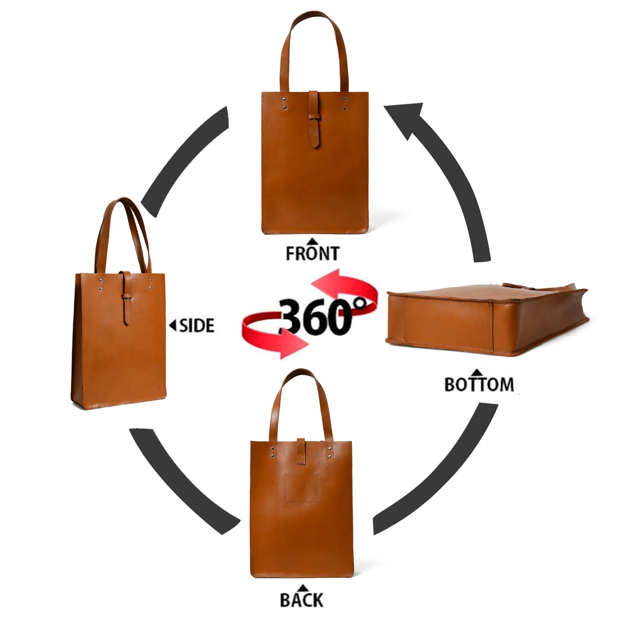 Chestnut Elegance Leather Tote thumbnail 9