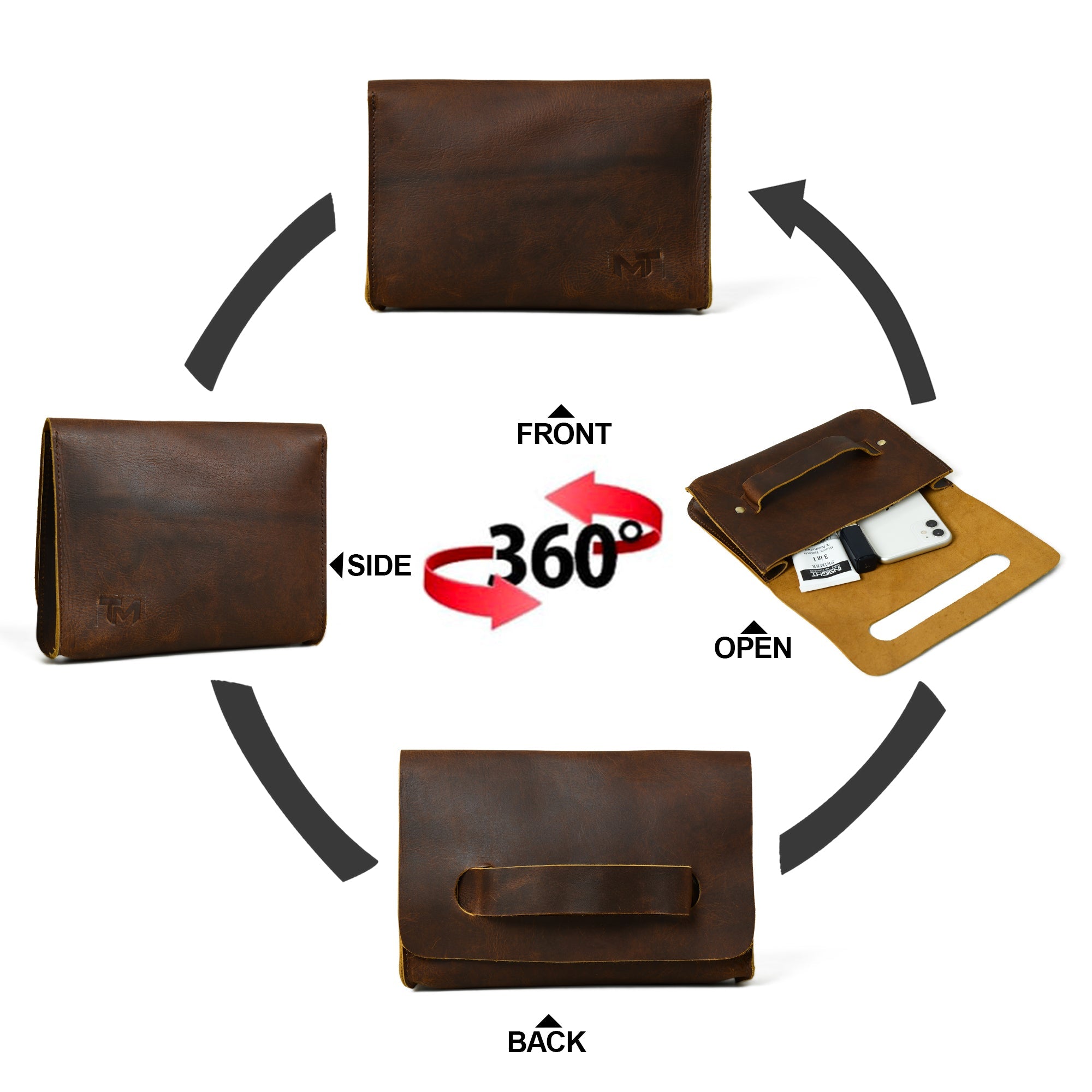 Chic Cocoa Leather Women's Clutch thumbnail 8