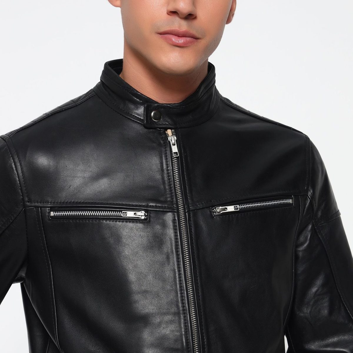 City Rider Black Leather Jacket thumbnail 2