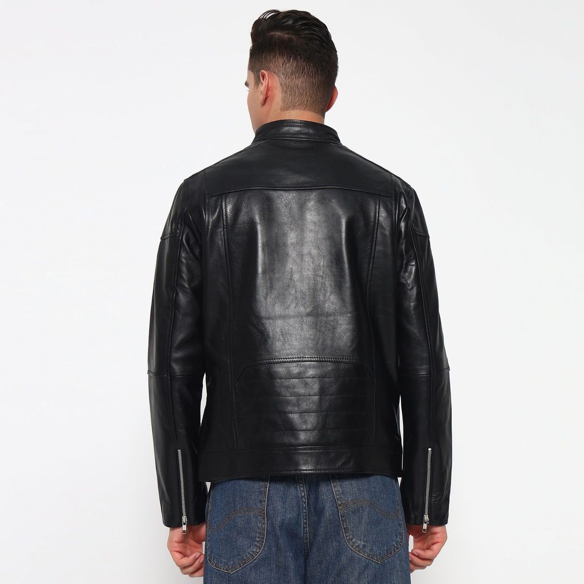 City Rider Black Leather Jacket thumbnail 5
