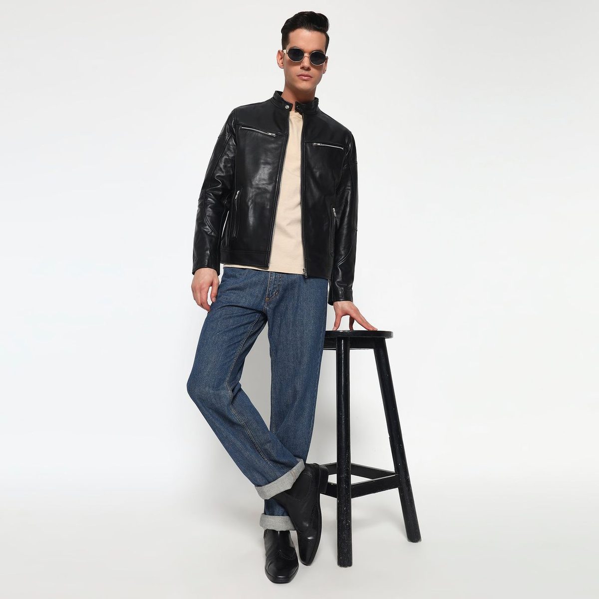 City Rider Black Leather Jacket thumbnail 8