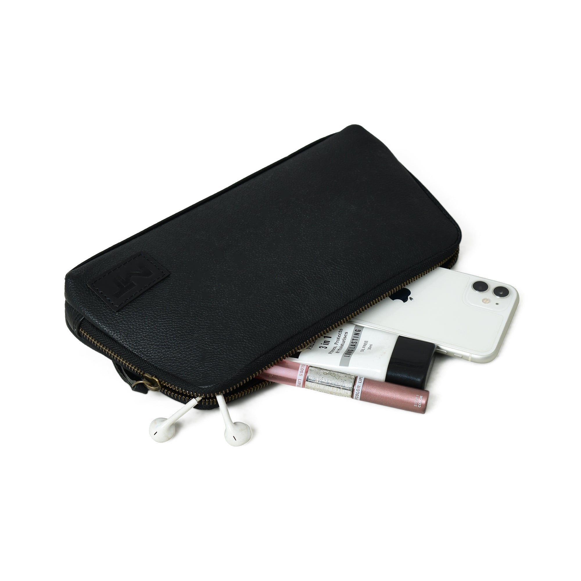 Classic Black Leather Clutch thumbnail 5