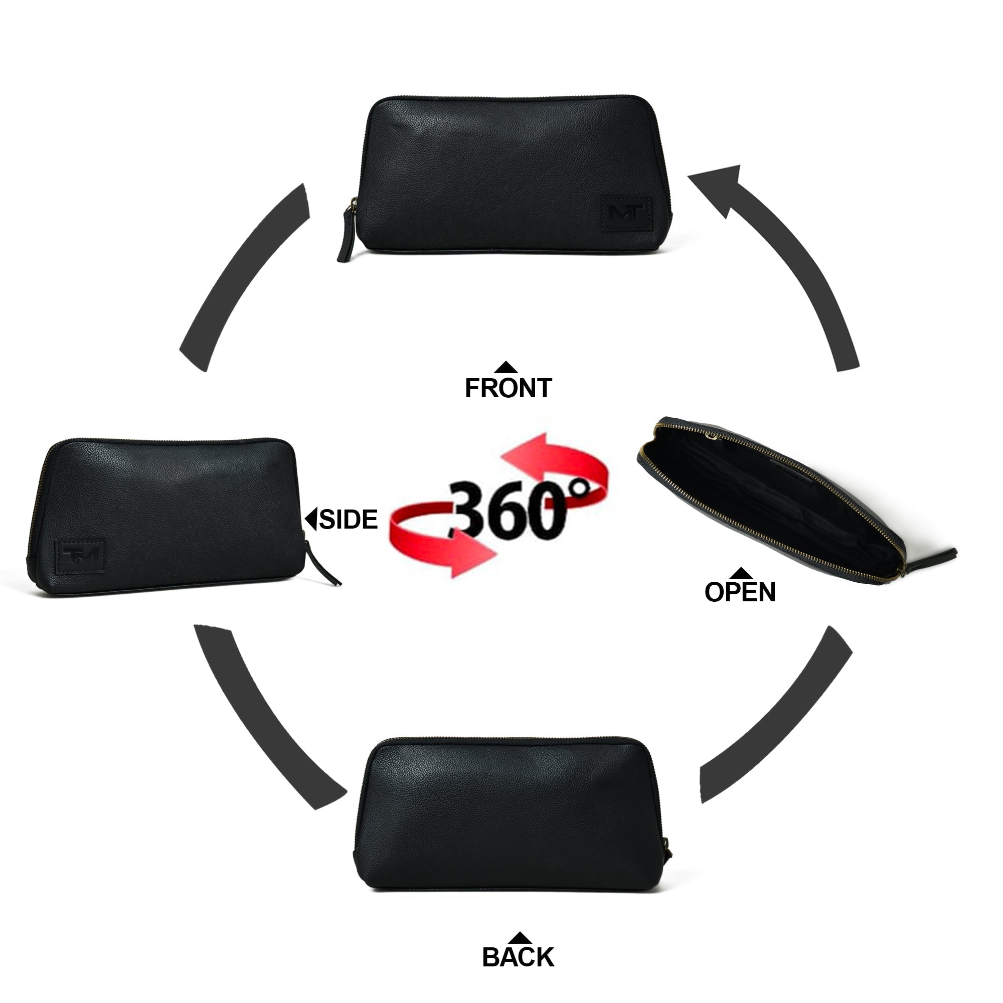 Classic Black Leather Clutch thumbnail 8