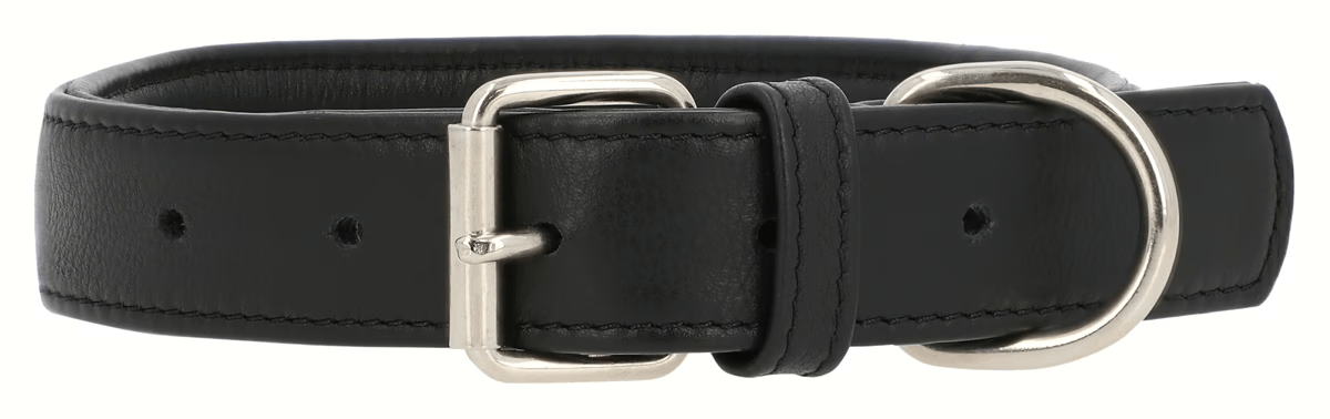 Classic Black Leather Dog Collar - Adjustable & Durable thumbnail 4