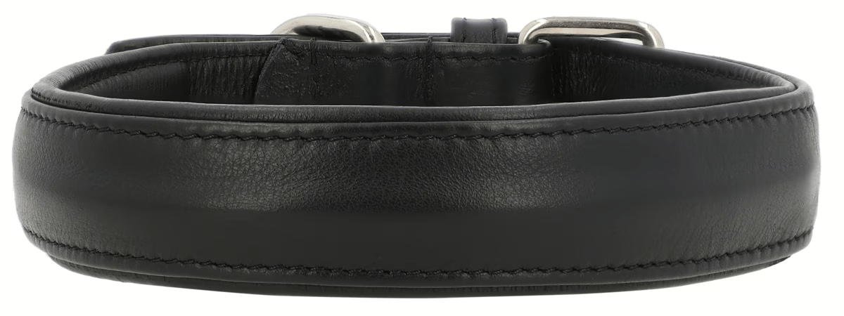 Classic Black Leather Dog Collar - Adjustable & Durable thumbnail 5