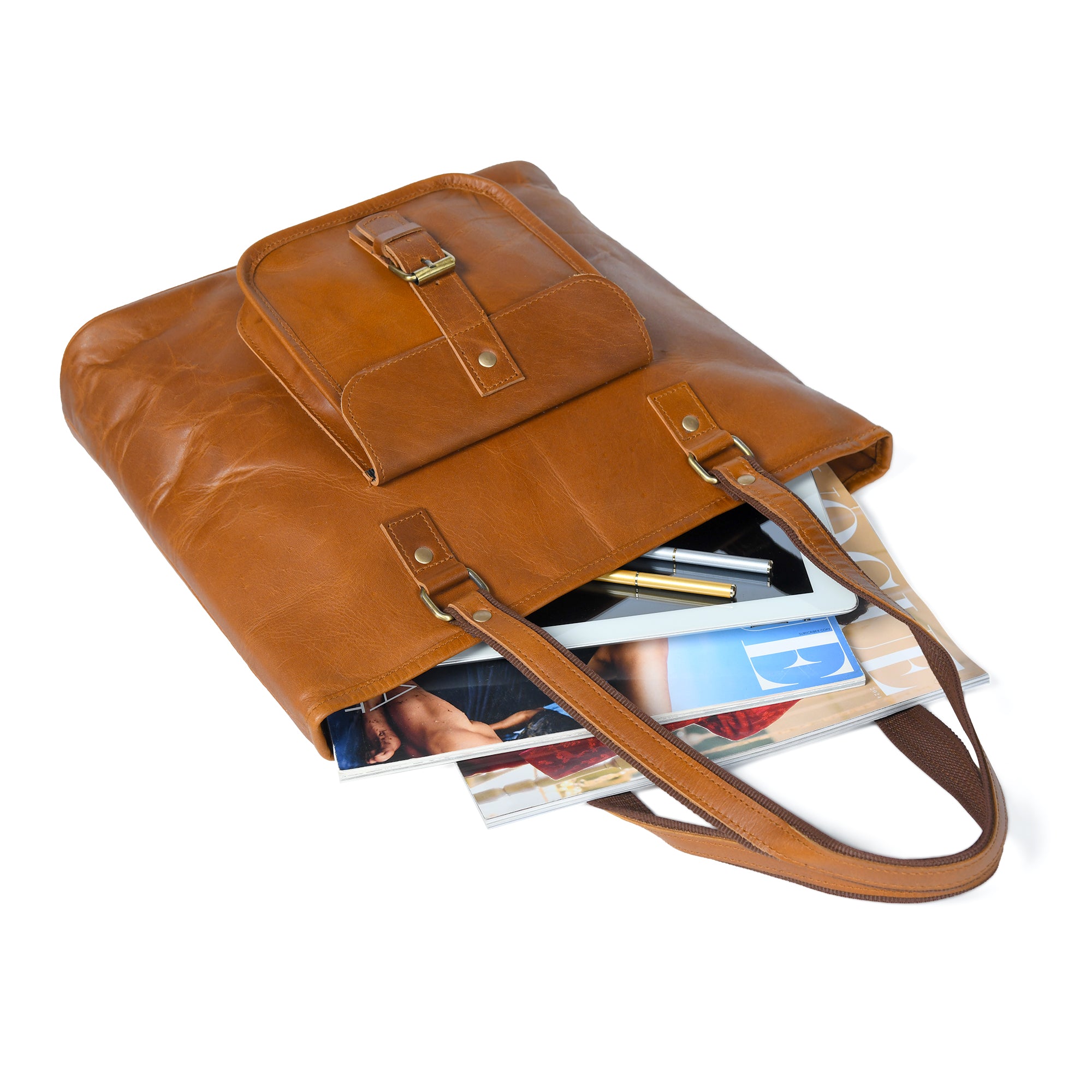 Classic Chic Genuine Leather Tote thumbnail 7