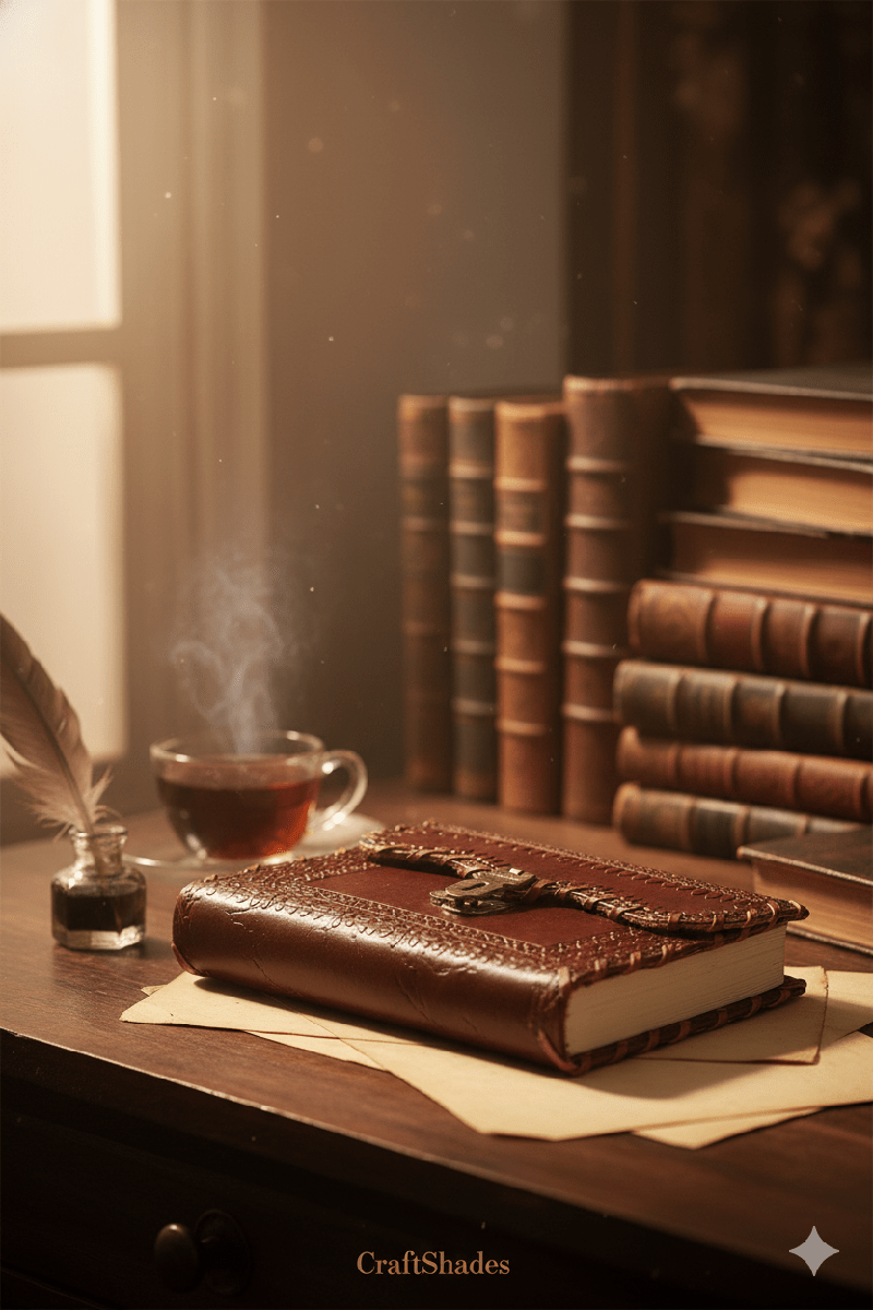 Classic Hand-Stitched Vintage Leather Diary with Brass Lock thumbnail 3