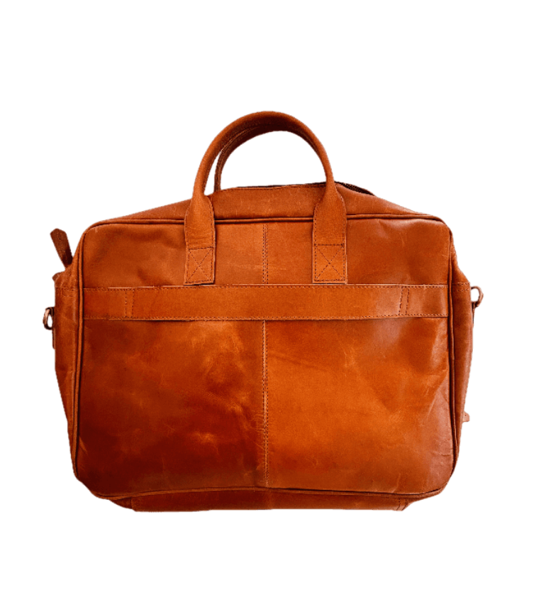 IndiFash Leather Tan Color Laptop Bag thumbnail 2