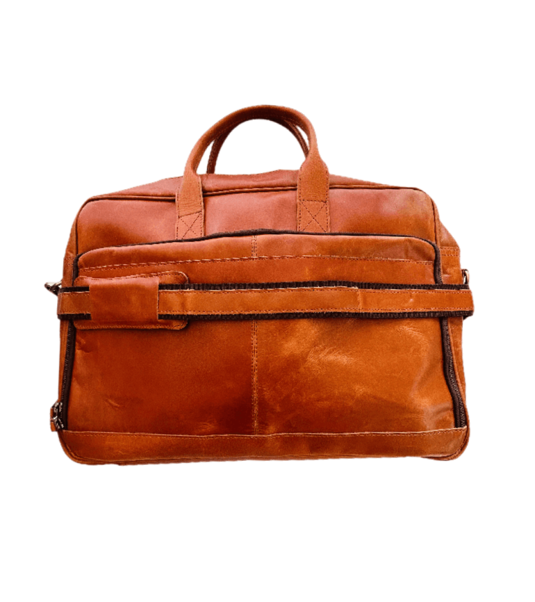 IndiFash Leather Tan Color Laptop Bag thumbnail 3