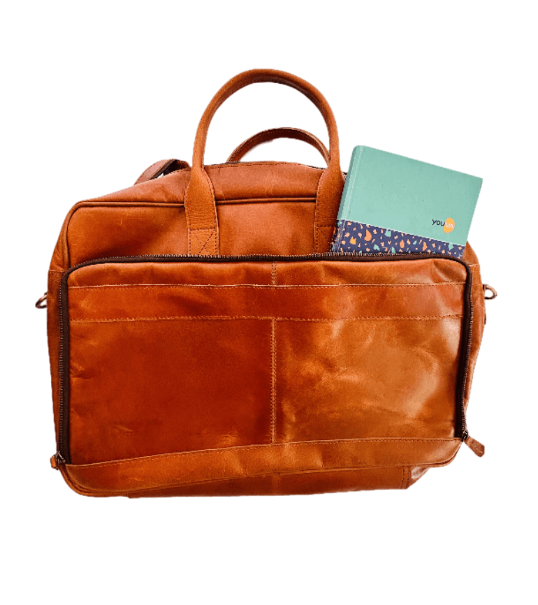 IndiFash Leather Tan Color Laptop Bag thumbnail 4