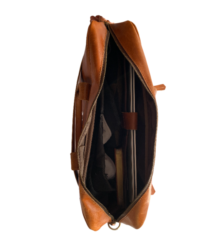 IndiFash Leather Tan Color Laptop Bag thumbnail 5