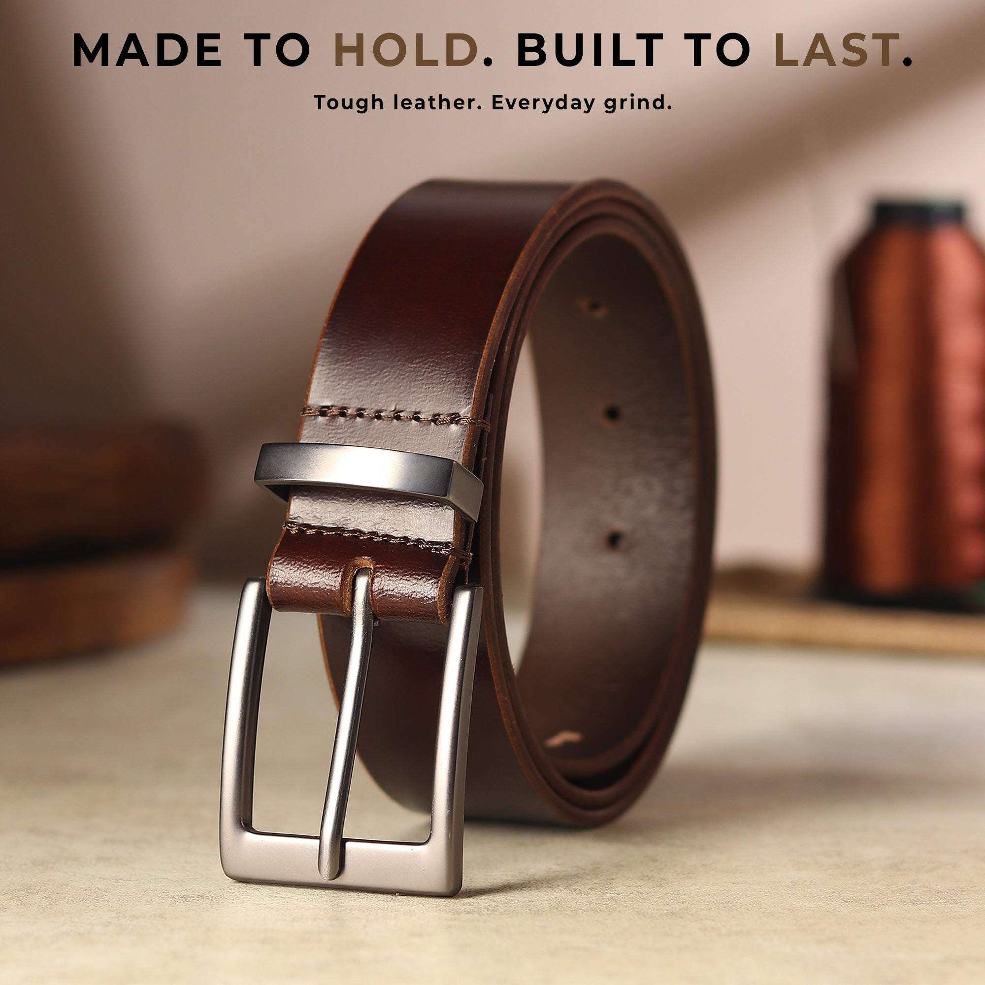 Classic Merlot Slim Leather Belt thumbnail 2