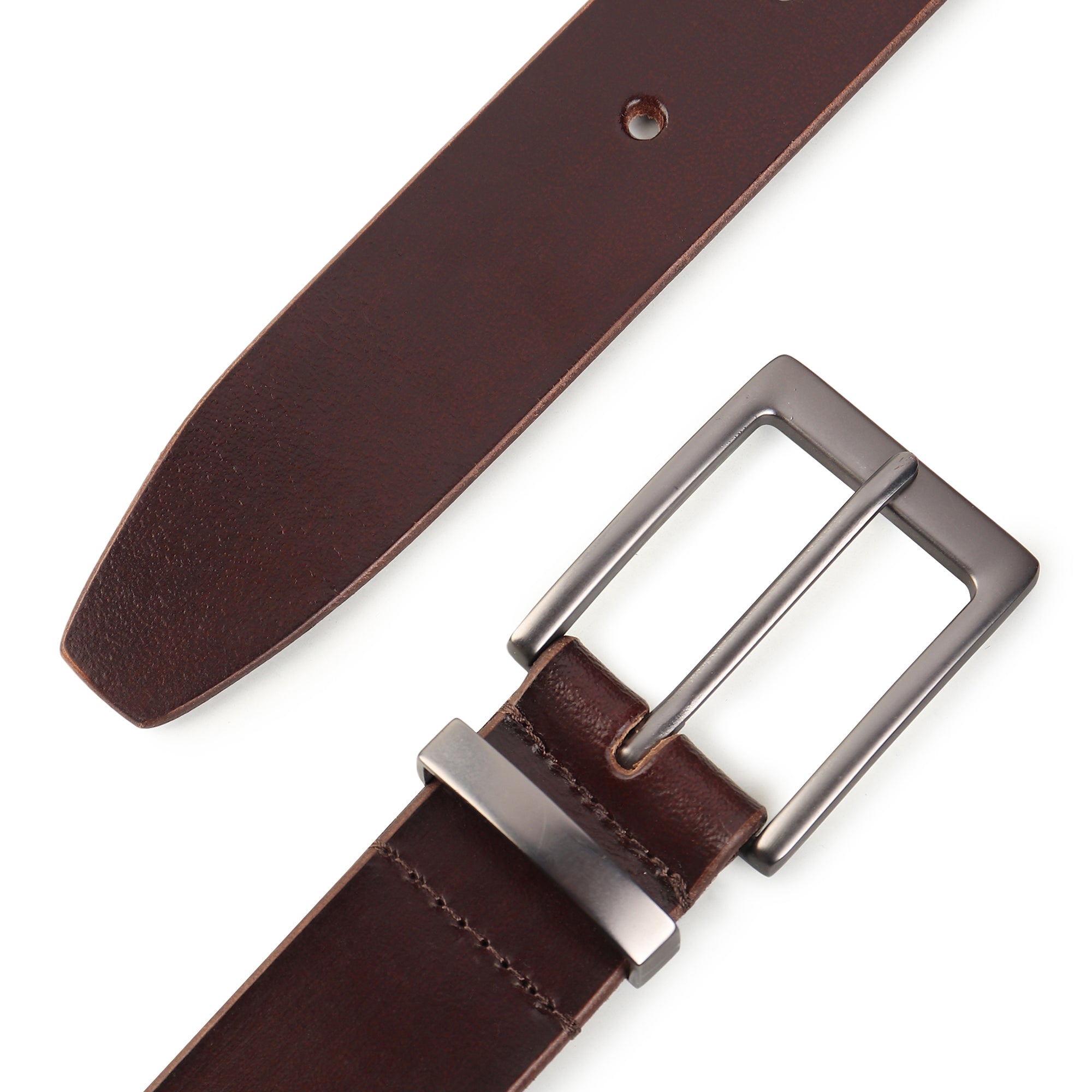 Classic Merlot Slim Leather Belt thumbnail 7