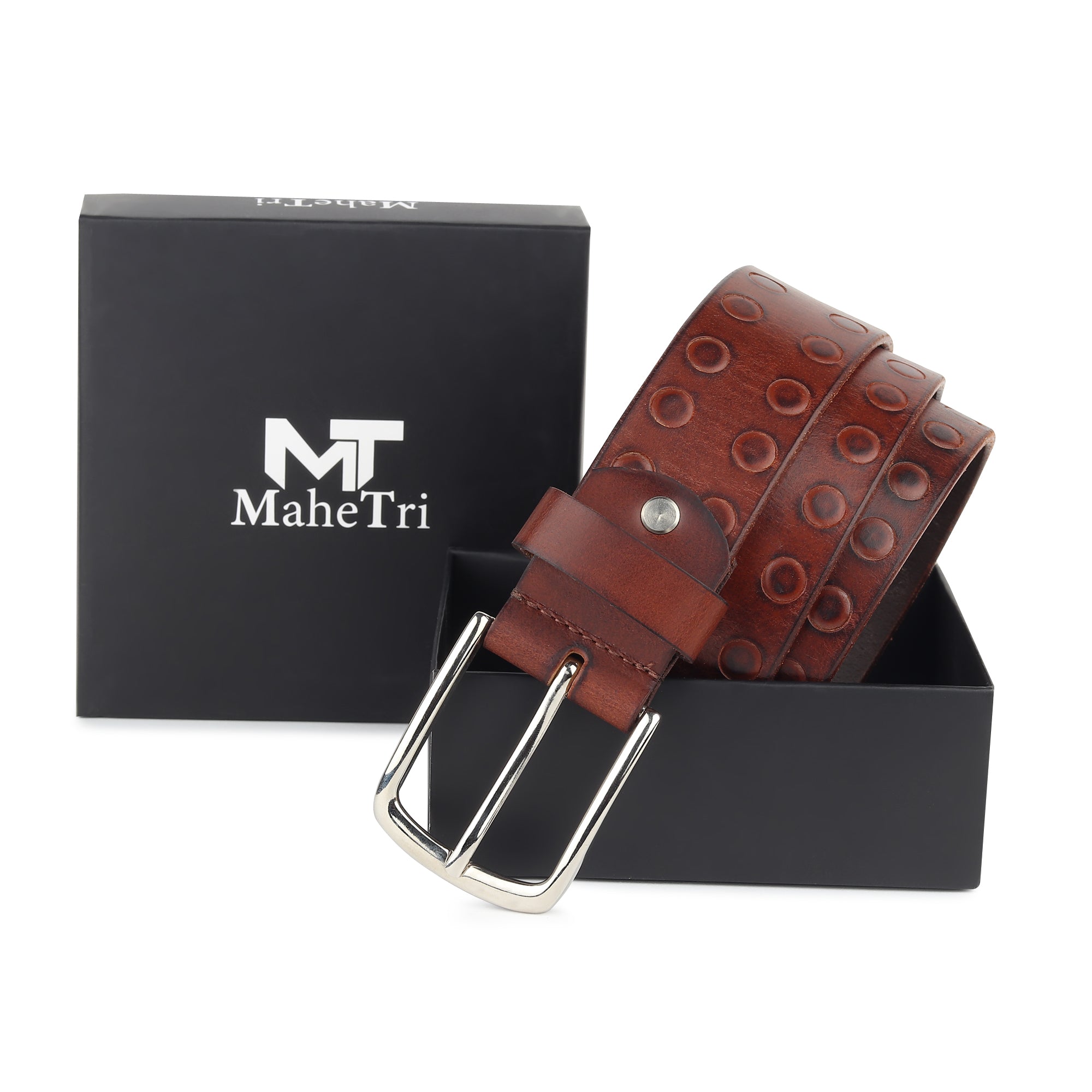 Classic Round Mens Leather Belt thumbnail 3