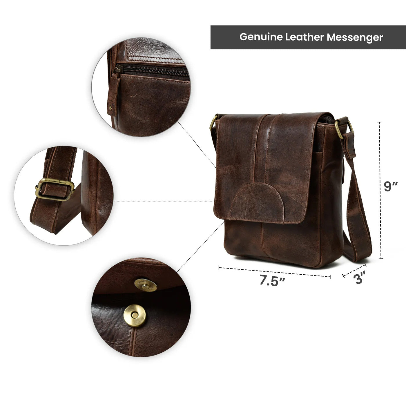 Cocoa Classic Messenger Bag thumbnail 5