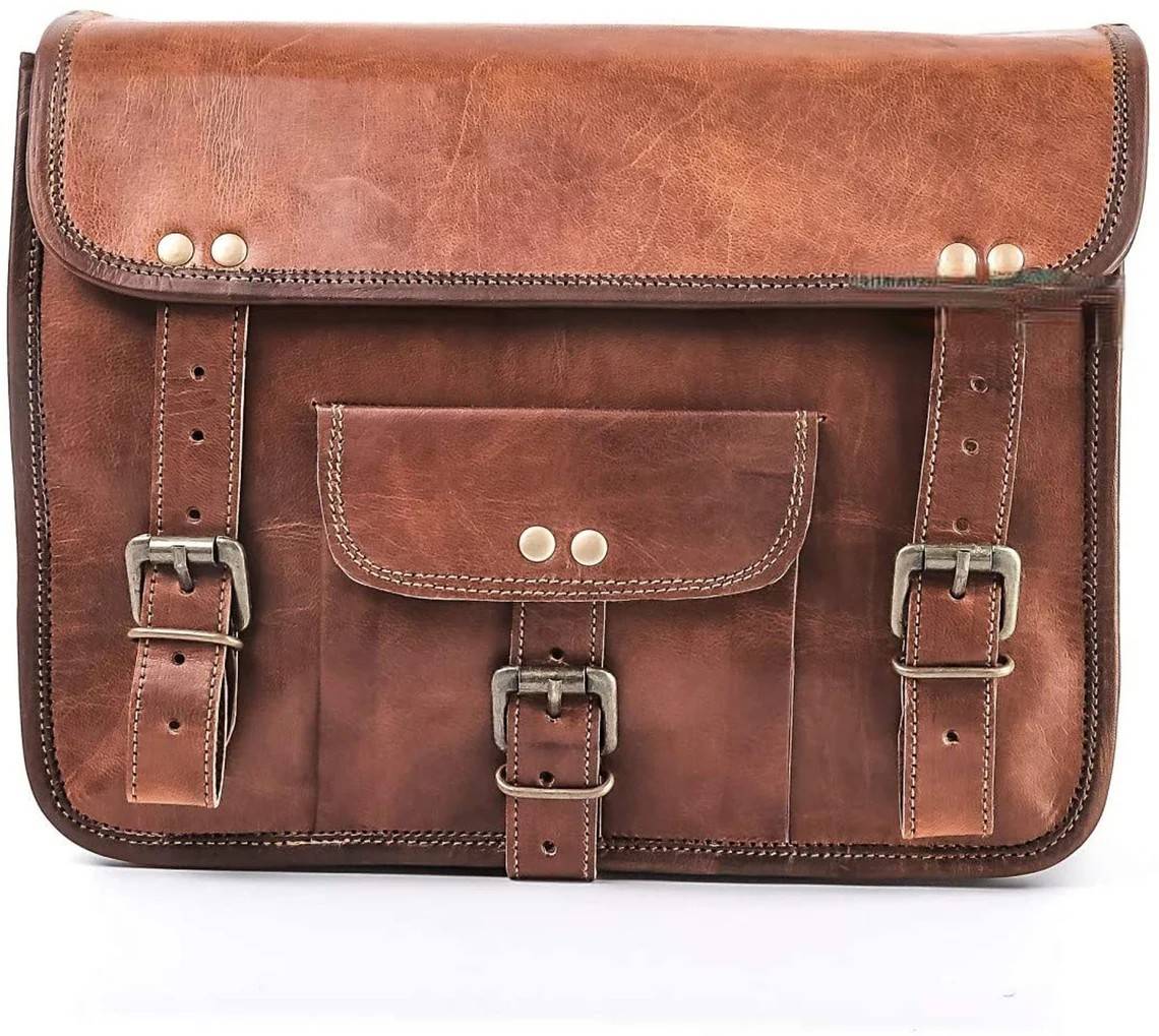Handmade Leather Bag - IndiFash India thumbnail 2