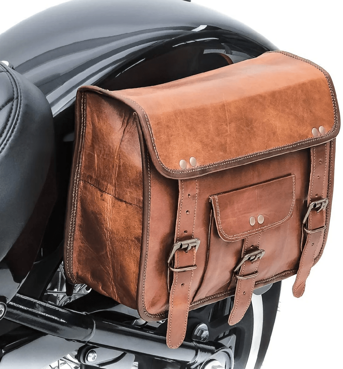 Handmade Leather Bag - IndiFash India thumbnail 3