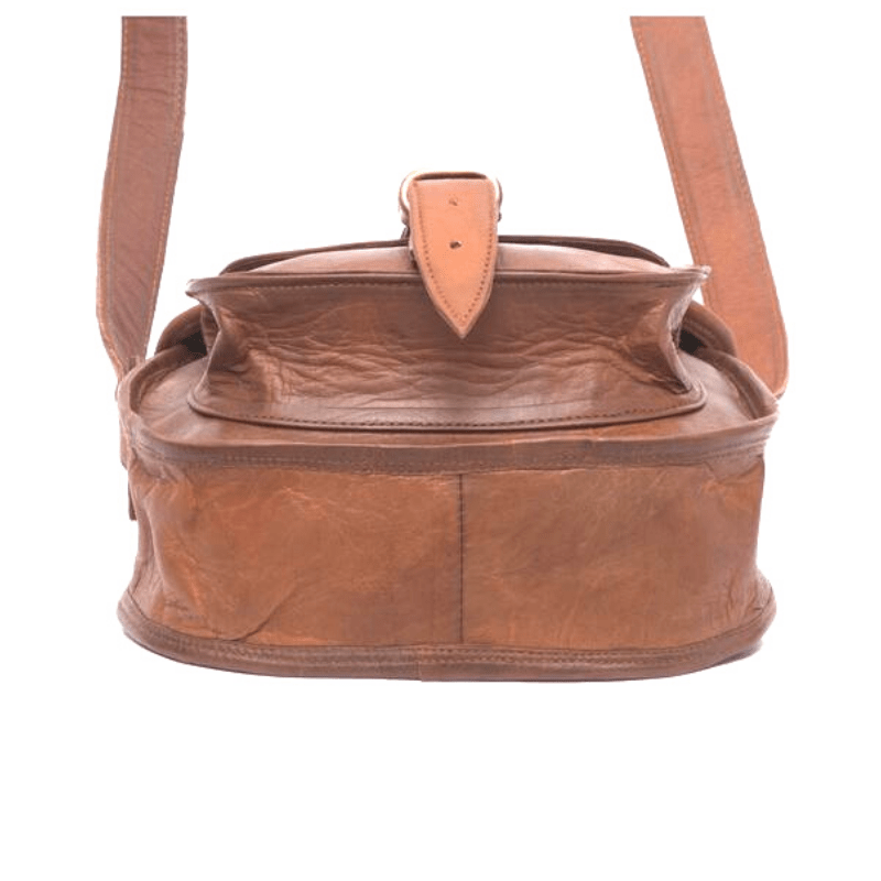IndiFash - 9*11 Inch Crossbody Handcrafted Small goat Leather Unisex Sling Bag | 100% Genuine Leather thumbnail 5