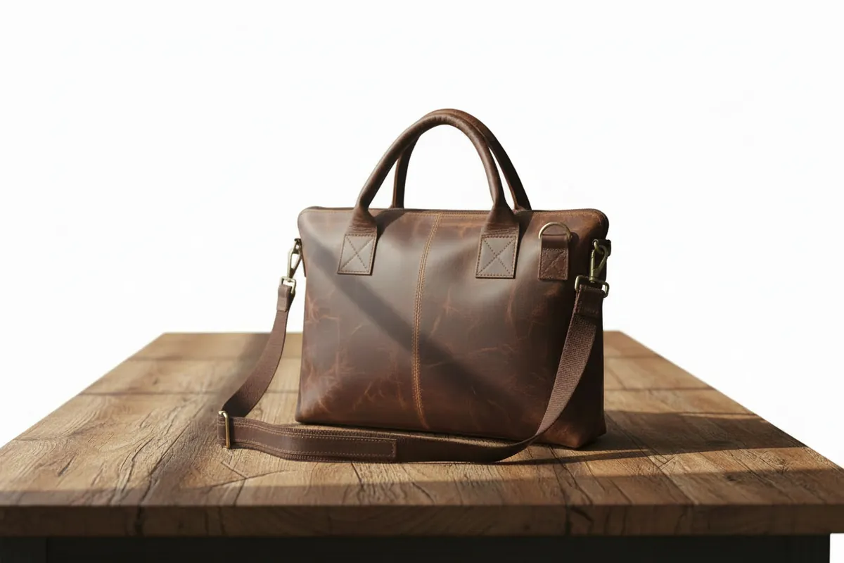 IndiFash - 12*16″ Classic Handcrafted Buffalo Leather Laptop Bag | 100% Genuine Leather
