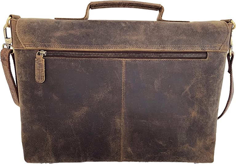 IndiFash 16 Inch Buffalo Leather Briefcase Laptop Messenger Bag Office Briefcase College Bag for Men and Women thumbnail 2