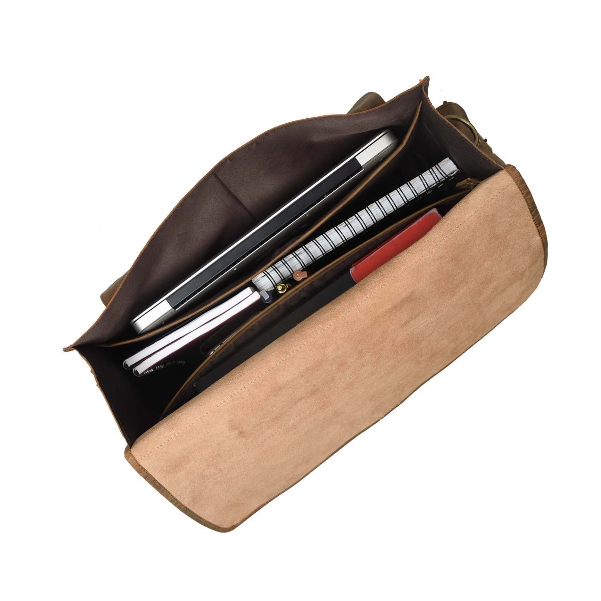 IndiFash 16 Inch Buffalo Leather Messenger Laptop Bag thumbnail 4