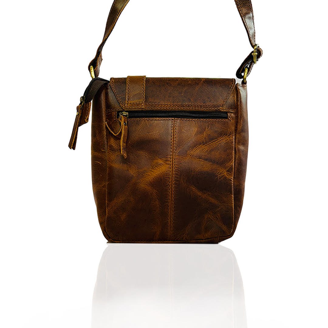 IndiFash - 9 Inch Buffalo dark brown Leather Sling Bag | 100% Genuine Leather thumbnail 2