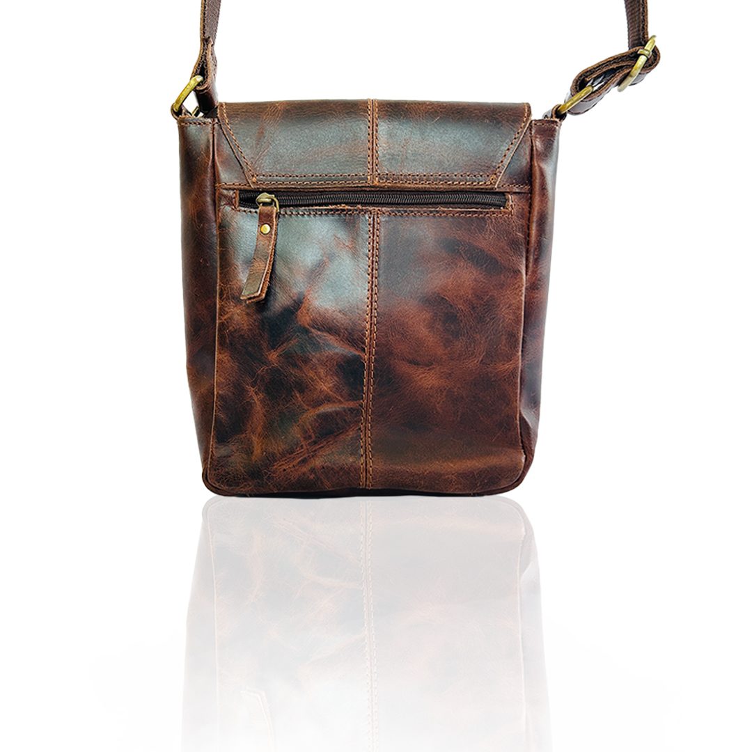 IndiFash -9 inches Brown Colour Buffalo Leather Sling Bag | 100% Genuine Leather thumbnail 2