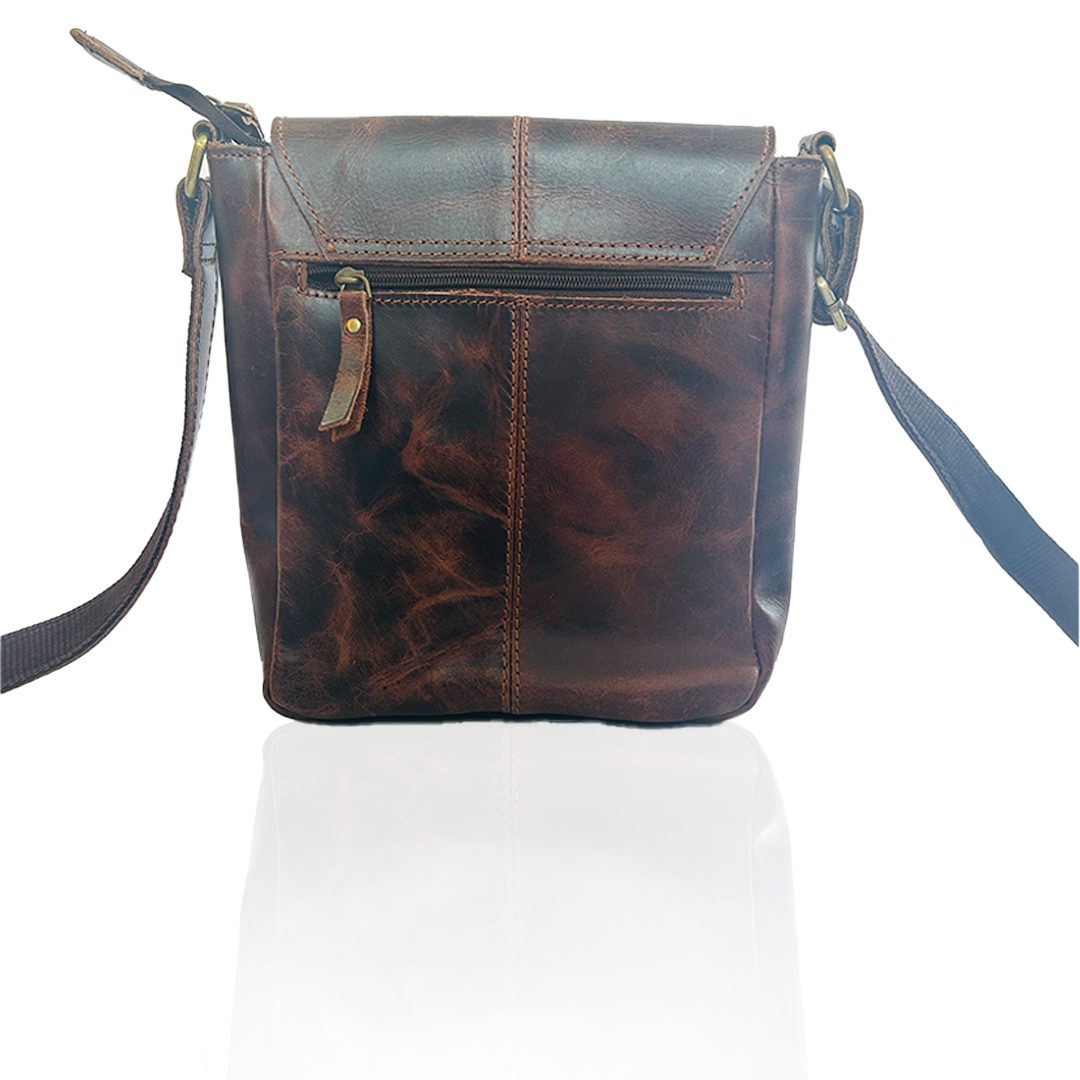 IndiFash -9 inches Brown Colour Buffalo Leather Sling Bag | 100% Genuine Leather thumbnail 5