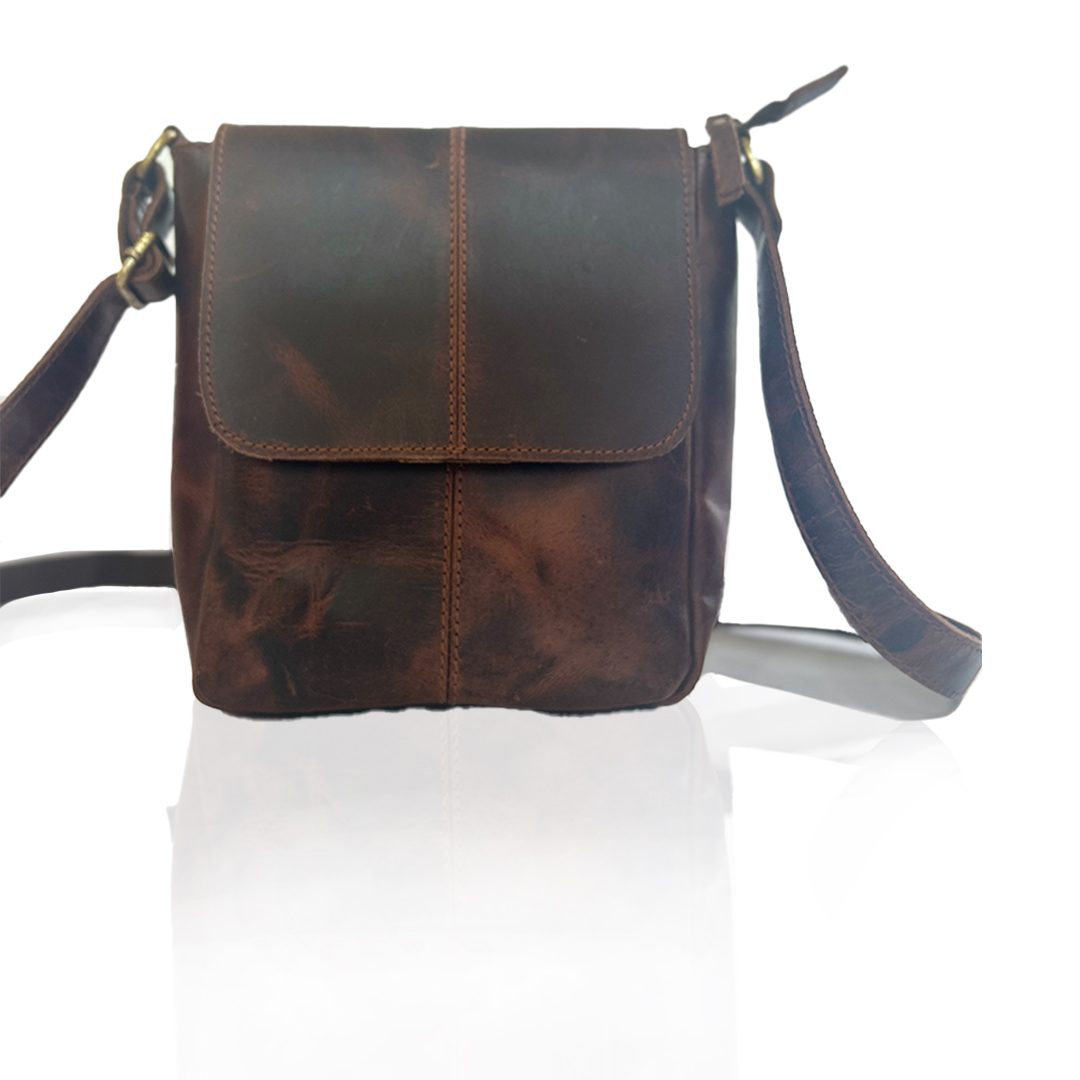 IndiFash -9 inches Brown Colour Buffalo Leather Sling Bag | 100% Genuine Leather thumbnail 6