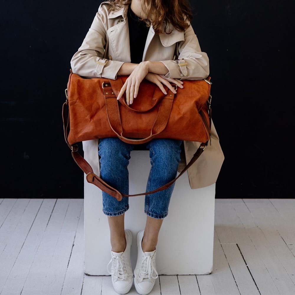 IndiFash 24 Inch Adjustable-removable shoulder leather bag thumbnail 7