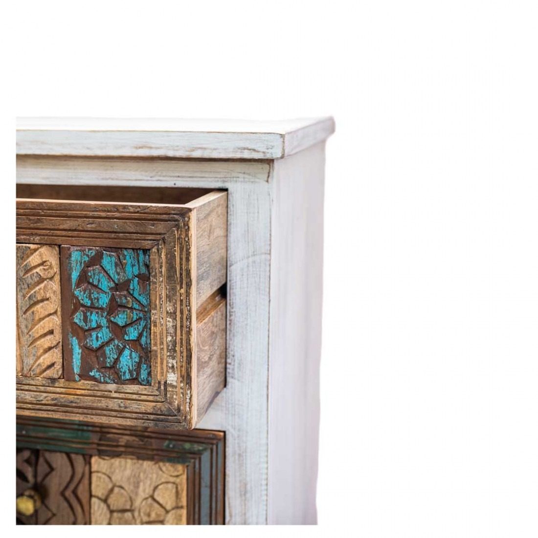 IndiFash Antique Wooden 3 Drawer Cabinet thumbnail 2