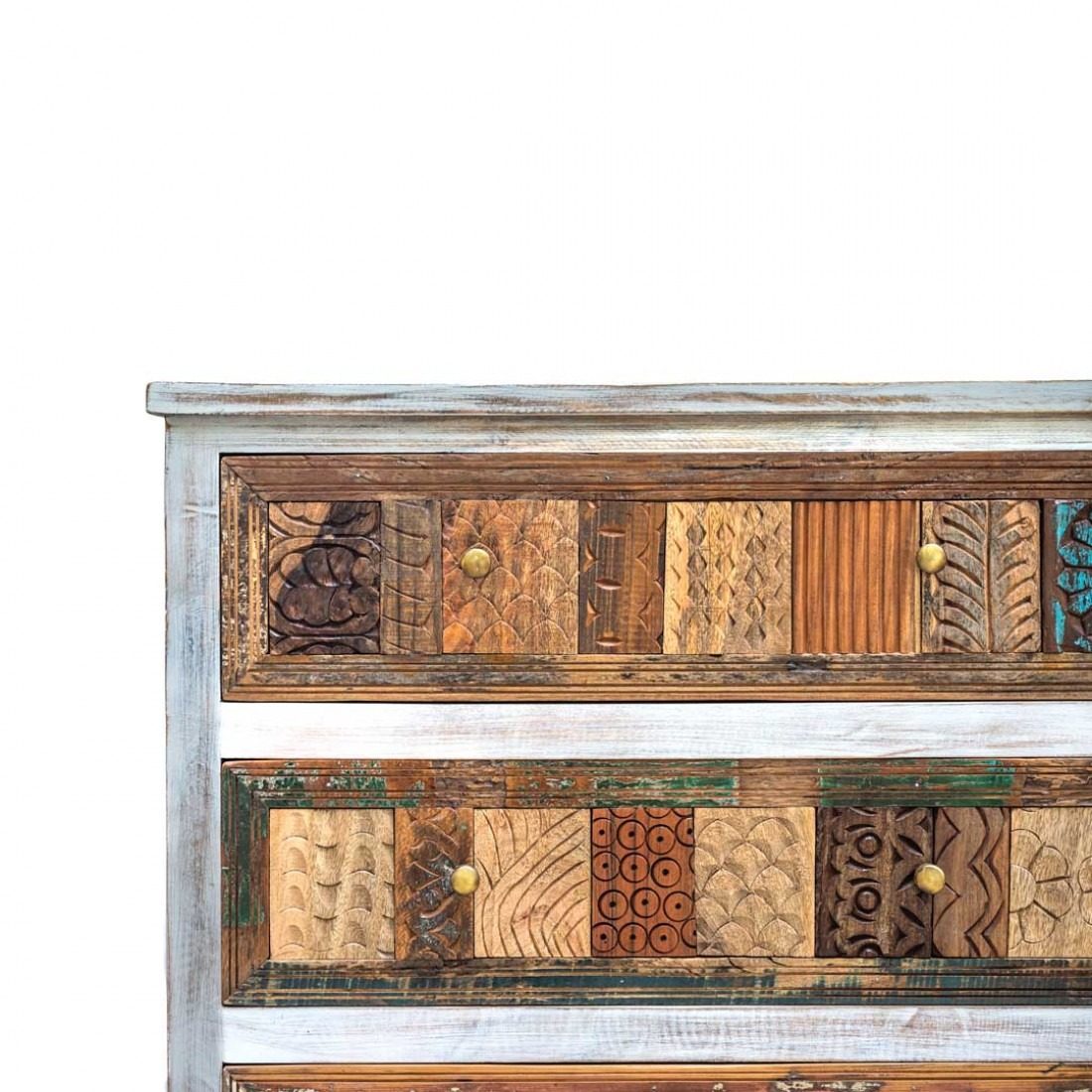 IndiFash Antique Wooden 3 Drawer Cabinet thumbnail 4