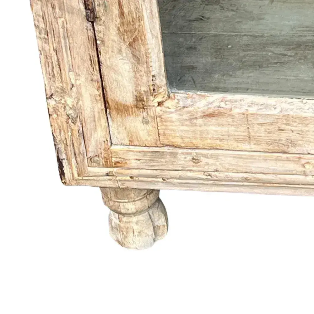 IndiFash Antique Wooden And Glass Cabinet thumbnail 3