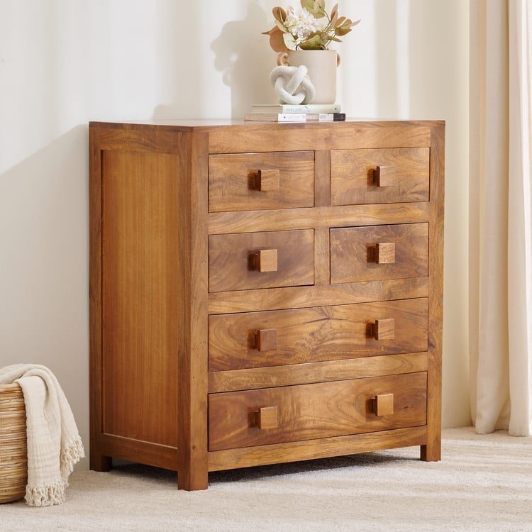 IndiFash Antique Wooden Chest of 6 Drawers